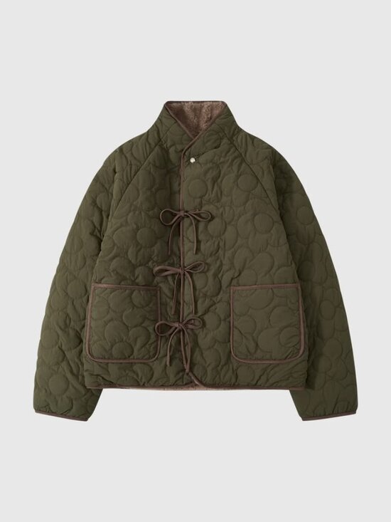 Sundae School Jackets & Blazers - Sundae School Reversible Flower Quilted Jeogori Fleece